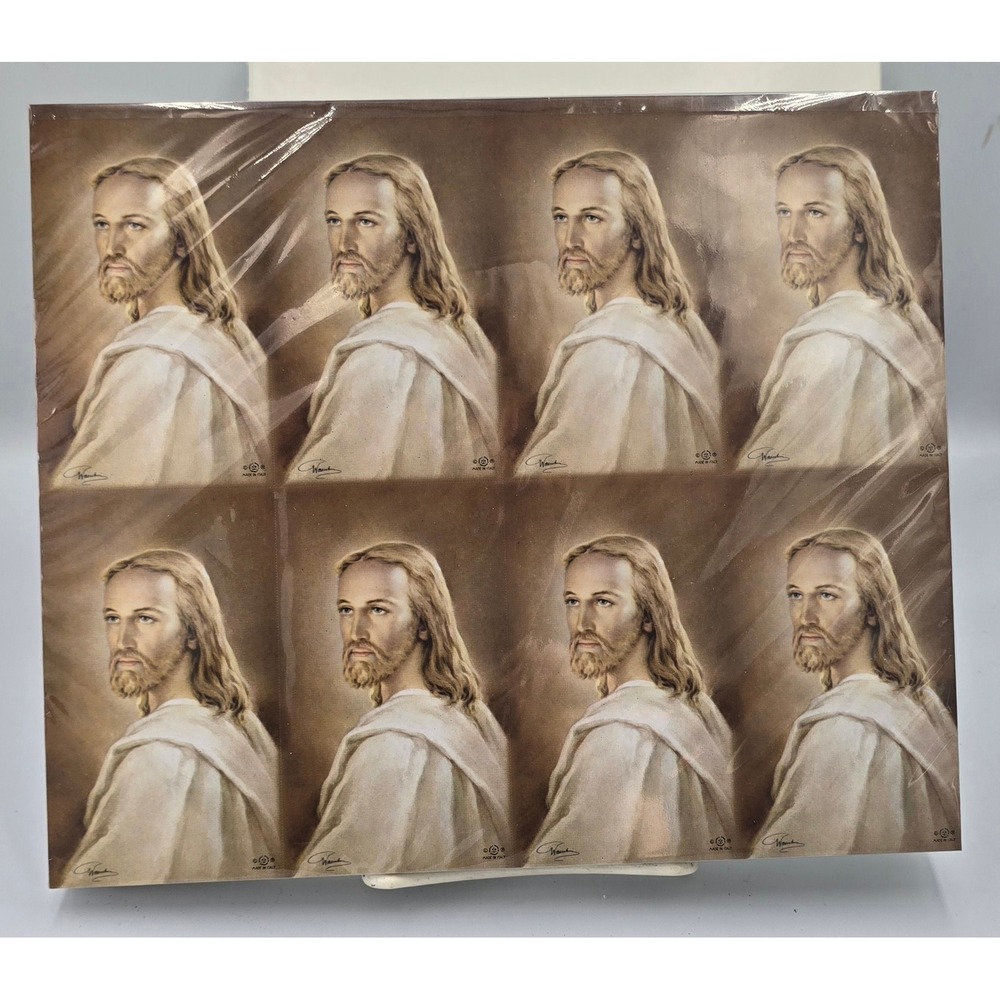 Bonella Line Prayer Card Sheets Head of Christ Warner Sallman Italy‎ Box 125 ct.